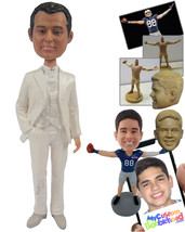 Personalized Bobblehead Classy Groomsman With One Hand Inside The Pocket - Weddi - £71.55 GBP