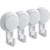 Shower Suction Cup Hooks- 4 Pack Reusable Heavy Duty Vacuum Suction Hook... - £22.42 GBP