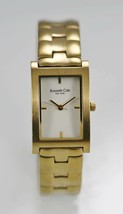 Kenneth Cole Uhr Damen Edelstahl Gold Batterie Wasserfest Weiß Quarz - £35.37 GBP