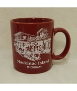 Mackinac Island Michigan Coffee Mug 10 oz Cup Horses Pulling Cart Buildings - £11.74 GBP