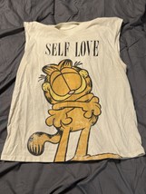 Garfield Self Love Graphic Muscle Tank Top Shirt Women’s Medium 2022 Viacom - $187.21 MXN