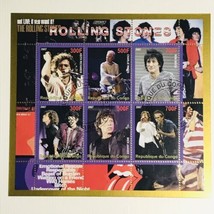 2007 Rolling Stones Framed Republic of Congo Canceled Stamp Plate 10 1/8&quot; x 8&quot; - £14.45 GBP