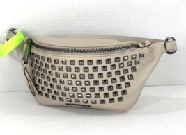 Michael Kors Waist Belt Sling Bag Rhea Pyramid Stud Cement Leather B1 - $98.98