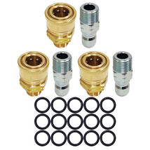 3-Pack 3/8&quot; Male, 3/8&quot; Quick Connect to 3/8&quot; MNPT, 15 x 3/8&quot; High Temp O-Ring - £22.28 GBP