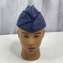 Vintage Air Force Blue 1084 Garrison Cap 7 1/8 Military Uniform Hat Wool... - $26.64