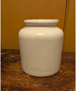 Vintage LAB Lagny French Mustard Crock Stoneware Jar Excellent 4.75&quot;H - $19.24