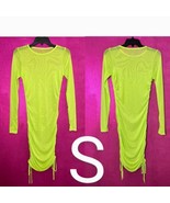 Fashion Nova After Sunset Lime Green Sexy Mesh Ruched Ties Mini Dress~Si... - £17.65 GBP