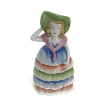 Vintage 1930s Porcelain Luster Figural Bell Colonial Girl Woman Made In Japan  - £17.48 GBP