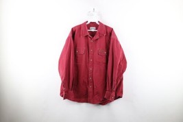 Vintage Carhartt Mens XL Distressed Spell Out Heavyweight Collared Button Shirt - £35.57 GBP