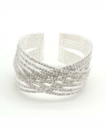 CHUNKY RHINESTONE CRISS CROSS BRACELET - $36.88 CAD