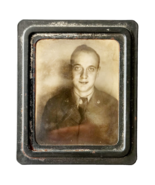1940s WW2 Real Photograph Noah Military Soldier Metal Frame Photomatic F10A - $19.99