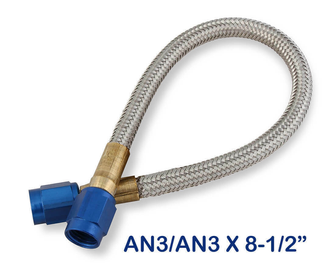NOS 3 AN BRAIDED STAINLESS STEEL HOSE LINE 8.5&quot; for Nitrous System 15020... - $26.99