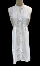 La Blanca White Cotton Shirt Dress Size S Sleeveless Tie Back Cover-up? NEW - £13.57 GBP