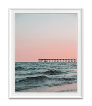 Boardwalk At Pink Sunset Sunrise Beach Ocean Nautical Photography, 8X10 Inches. - £25.53 GBP