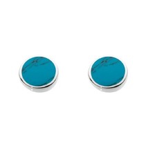 Dew Sterling Silver and Turquoise Round Stud Earrings  - $58.67 CAD
