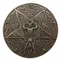 The Horned God &amp; Goddess Elemental Celtic Knotwork Pentacle Wall Plaque  Figure - £40.84 GBP