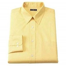 Mens Dress Shirt Croft &amp; Barrow Yellow Classic Fit Long Sleeve $32-size ... - £12.66 GBP