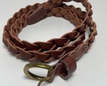 Womens Braided Belt Faux Leather 38 inches long Brown 3/4 inch - £10.27 GBP