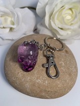 Skull Purple Resin Skull Head Keychain - £7.85 GBP