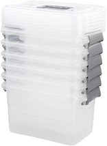 Saedy 5 Quart Latching Box, Great Funtionality Plastic Storage Bin With, 6 Packs - £31.05 GBP