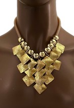Classic Bronze Antique Gold Tone Casual Fashion Bib Necklace - £13.90 GBP