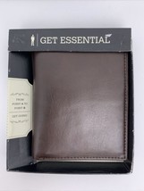 GET ESSENTIAL Leather Passport Wallet / Brown / RFID Shielding Style 31E... - £16.47 GBP
