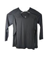 Womens Blank Black Long Sleeve Tee Shirts Large Plain Lightweight - $602.47 MXN