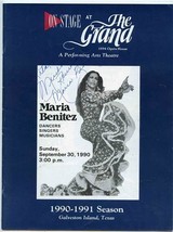 Maria Benitez signed Program The Grand Opera House Galveston Texas 1990 - £17.13 GBP