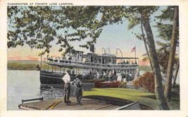 Steamer at Dock Clearwater Fourth Lake New York 1920c postcard - £5.45 GBP