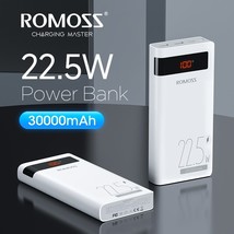 ROMOSS Power Bank 30000mAh 30W 20W PD Fast Charge External Battery Portable Char - £100.06 GBP