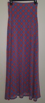 LuLaRoe Maxi Skirt Long Full-Length Size XS Blue Coral Geometric Pattern - £9.87 GBP