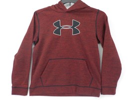 Under Armour Hooded Sweatshirt Youth SZ L Red Heather Long Sleeve Hoodie Holes - £4.05 GBP