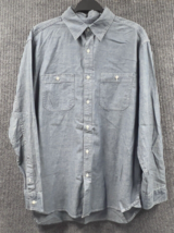 Faded Glory Shirt Men Medium (38-40) Blue Cotton Button Down VTG Long Sl... - £23.51 GBP