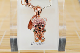 Crossfor Teddy Bear Pink Crystal Necklace Cute Kawaii Teddy-05PK Japan - £55.81 GBP