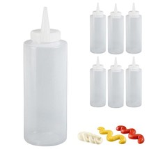 6 Plastic Squeeze Squirt Condiment Bottles Dispenser Ketchup Oil Mustard... - $25.99