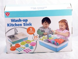PlayGo Wash-Up Kitchen Sink w/ Real Running Water 25 Piece Set - £14.84 GBP