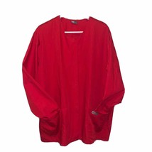 Scrub Zone By LANDAU 4XL Red Long Sleeve Snap Up Jacket No Tags 60&quot; Chest - £14.51 GBP