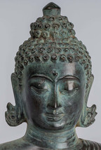 Antique Indonesian Style Bronze Javanese Buddha Statue - 20cm/8&quot; - £410.57 GBP