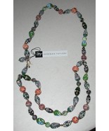 NEW Morgan Taylor GLASS & Carved Clay Necklace Multi Color Trade bead style 35" - $19.80