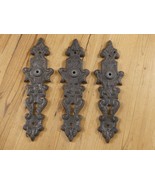 Lot of 3 Cast Iron Door Plates Rustic Brown Color No Knobs Large Keyhole... - $19.99