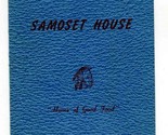 Samoset House Menu Court Street Plymouth Massachusetts 1950&#39;s - £27.24 GBP