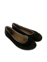 CROCS Womens Shoes BERRYESSA Ballet Flats Suede Black Fur Lined Size 8.5 - £17.25 GBP