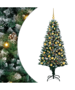 Artificial Christmas Tree with LED Strip Lights Green 70.9&quot; PVC - $141.49