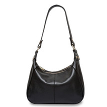 100% Genuine Leather Classic Black Women Shoulder Bag Fashion Crossbody Messenge - £64.32 GBP