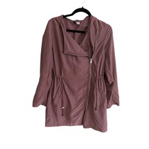 H&amp;M DIVIDED Womens Size 4 Taupe Hip Length Jacket Anorak Hooded Tab Sleeve - £17.10 GBP
