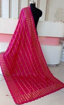 Phulkari Dupatta Chiffon with heavy Indian embroidery &amp; mirror women Chu... - £38.65 GBP