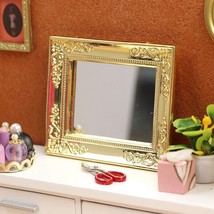 AirAds Dollhouse 1:12 Miniatures Bathroom Room Bedroom Golden Mirror - £4.25 GBP