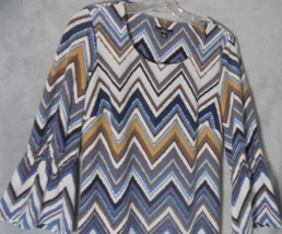 R&amp;K Vintage Womens Small Dress 80’s 90’s Chevron Multicolored 3/4 Bell Sleeves - £9.21 GBP