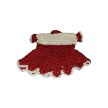 Hand Crochet Dress Potholder Vintage Kitschy Whimsy 5&quot; - $6.00