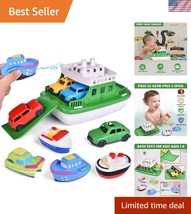 Floating Ferry Boat Bath Toy Set with Mini Cars and Water Squirters for ... - $37.50